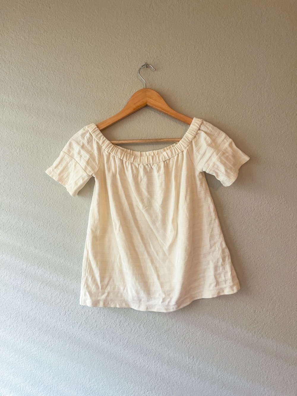 Madewell Cream Off-Shoulder Short Sleeve Top Size Small